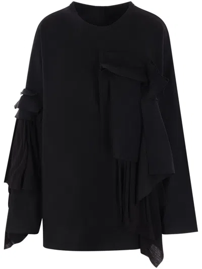 Yohji Yamamoto Draped Sweater In Black