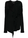 Yohji Yamamoto Multi Layer Top With Lace Detail In Black