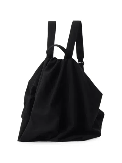 Yohji Yamamoto Draped Wool Backpack In Black