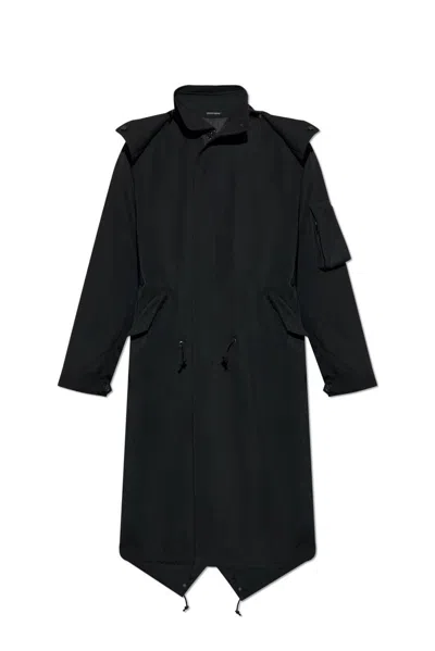 Yohji Yamamoto Drawstring Coat In Black