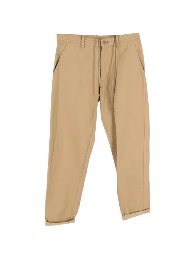 Pre-owned Yohji Yamamoto Drawstring Straight-leg Trousers In Neutral