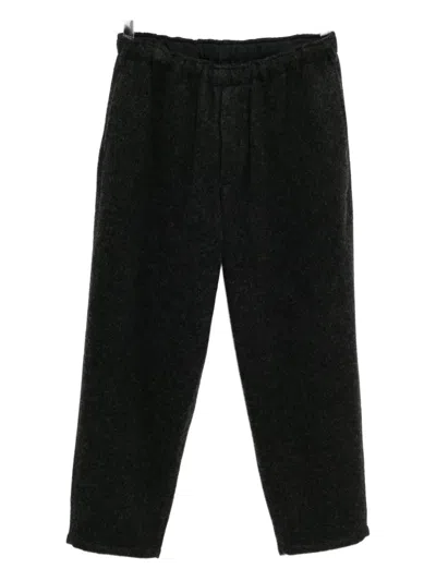 Yohji Yamamoto Drawstring Tapered Trousers In Black