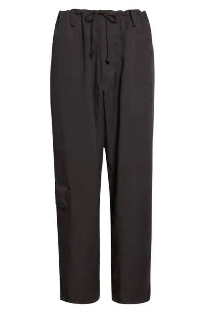Yohji Yamamoto Drawstring Waist Cargo Pants In Black