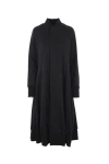Yohji Yamamoto Asymmetric Midi Dress In Black