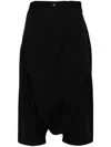 Yohji Yamamoto Drop-crotch Wool Trousers In Black