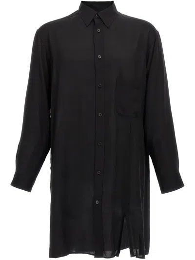 Yohji Yamamoto Lawn Zip Button Blouse Shirt In Black