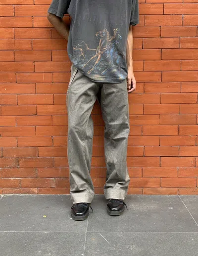 Pre-owned Yohji Yamamoto Dyed Suspender Trousers In Grey