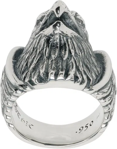 Yohji Yamamoto Eagle Head Ring In Silver