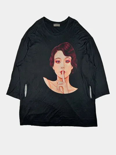 Pre-owned Yohji Yamamoto Eiko Koike Oversized Shirt Ss2018 In Black