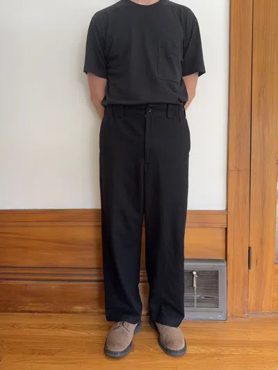 Pre-owned Yohji Yamamoto Elastic Felted Wool Pants (lined) In Black