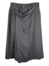 Yohji Yamamoto Elastic-waist Wrap Skirt In Gray