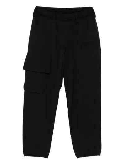 Yohji Yamamoto Elasticated-cuff Cargo Pants In Black