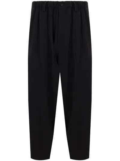 Yohji Yamamoto Elasticated-waist Trousers In Black