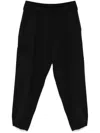 Yohji Yamamoto Elasticated Wool Trousers In Black