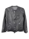 Yohji Yamamoto Embossed-logo Leather Jacket In Black