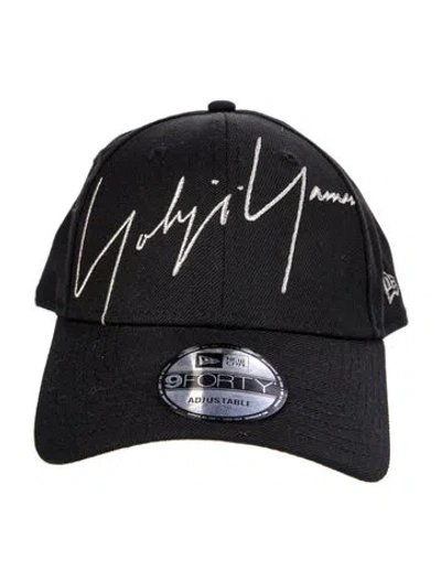 Pre-owned Yohji Yamamoto Embroidered Adjustable Baseball Cap In Black