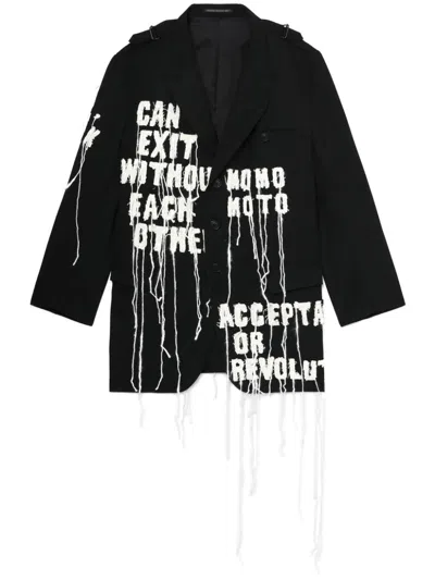 Yohji Yamamoto Embroidered Blazer In Black