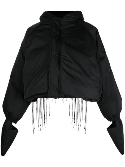 Yohji Yamamoto Embroidered Mitten-cuff Jacket In Black