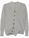 Yohji Yamamoto Embroidered Slogan Cardigan In Grey