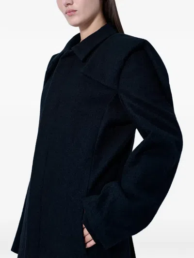 Yohji Yamamoto Exaggerated-shoulder Notched-lapels Coat In Black