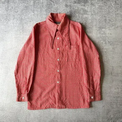 Pre-owned Yohji Yamamoto Extended Collar Button Up Shirt In Houndstooth