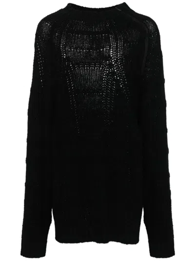 Yohji Yamamoto Fisherman's Knitted Sweater In Black
