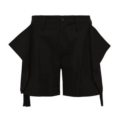 Yohji Yamamoto Flap Short Pants In Black