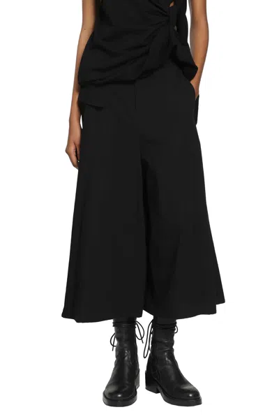 Yohji Yamamoto Flap-detail Flared Trousers In Black