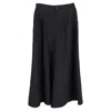 Yohji Yamamoto Flared Midi Skirt In Black Wool In Blue