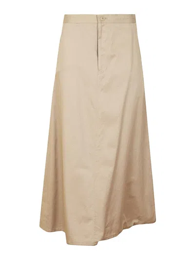 Yohji Yamamoto Flared Skirt In Beige