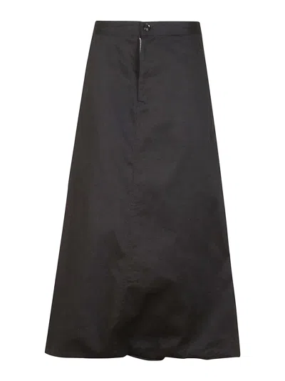 Yohji Yamamoto Flared Skirt In Black