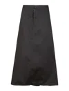Yohji Yamamoto Flowing Black Maxi Skirt With Button Closure In Black