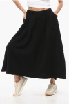 Yohji Yamamoto Fleece Asymmetric Skirt With Pleats In Black