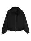 Yohji Yamamoto Fleece-collar Zip-front Jacket In Black