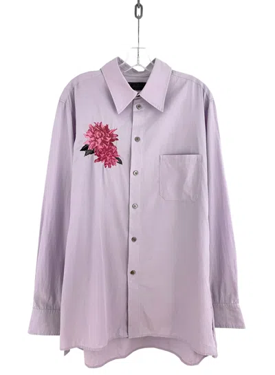 Pre-owned Yohji Yamamoto Floral Embroidery Shirt In Purple