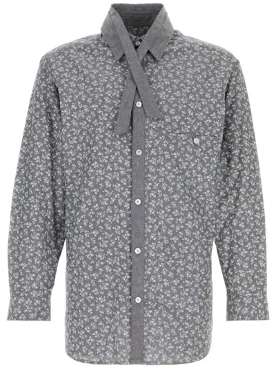 YOHJI YAMAMOTO FLORAL-PRINT COTTON SHIRT