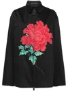Yohji Yamamoto Floral-print Shirt Jacket In Black