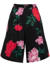 Yohji Yamamoto Floral-print Wide-leg Shorts In Black