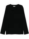 Yohji Yamamoto Folded-collar Long-sleeve Sweater In Black
