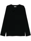 Yohji Yamamoto Folded-collar Long-sleeve Sweater In Black