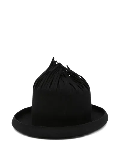 Yohji Yamamoto Fringed Hat In Brown
