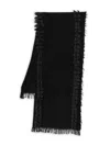 Yohji Yamamoto Fringed Wool Scarf In Black