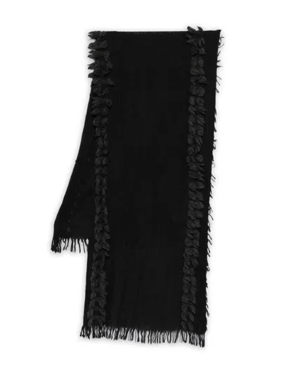 Yohji Yamamoto Fringed Wool Scarf In Black