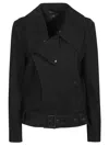 Yohji Yamamoto Front Biker Jacket With Tailored Fit In Black