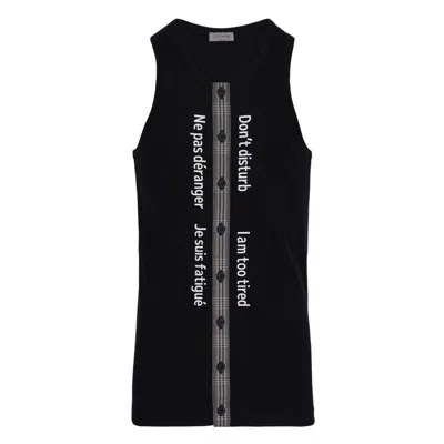 Yohji Yamamoto Slogan-print Tank Top In Black