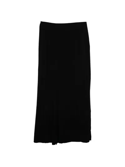 Yohji Yamamoto Front-slit Panelled Skirt In Black