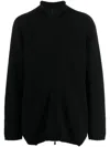 Yohji Yamamoto Funnel-neck Wool-blend Cardigan In Schwarz