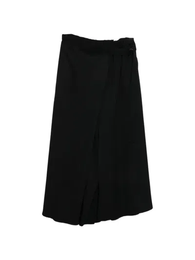 Yohji Yamamoto Gabardiine Wrapped Trousers In Black