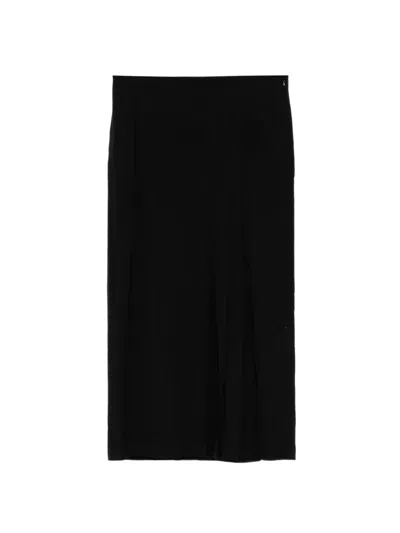 Yohji Yamamoto Gabardine Maxi Skirt In Black