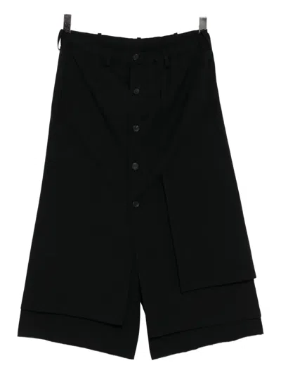 Yohji Yamamoto Gabardine Wrapped Trousers In Black